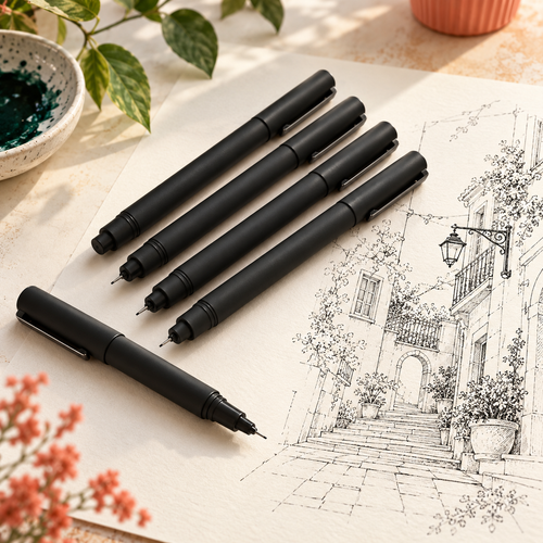 Fine Line Drawing Pens — generated design illustration