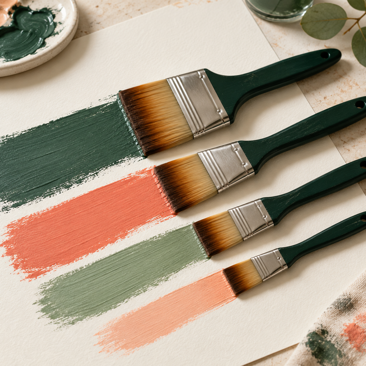 Flat Painting Brushes — generated design illustration