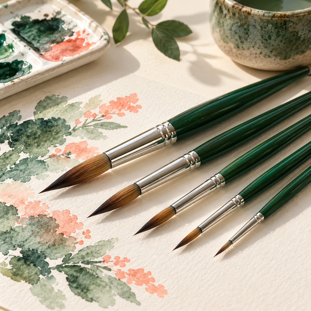 Round Painting Brushes — generated design illustration